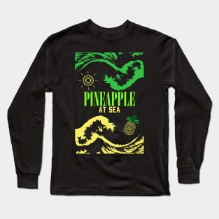 pineapple at sea full wave 02 tshirt Long Sleeve T-Shirt